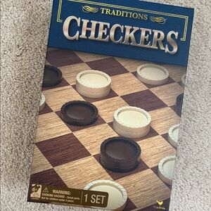 Checkers board game set